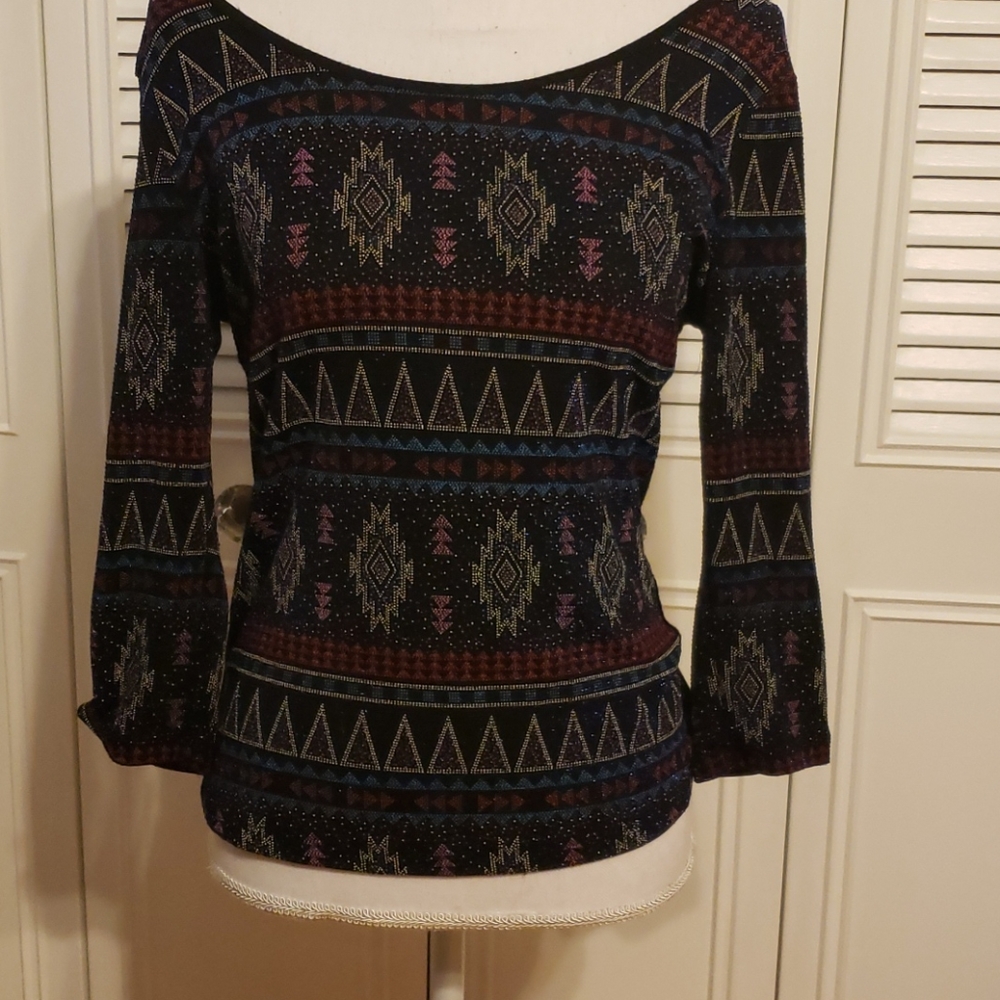 Black bling shirt triangles  black open back